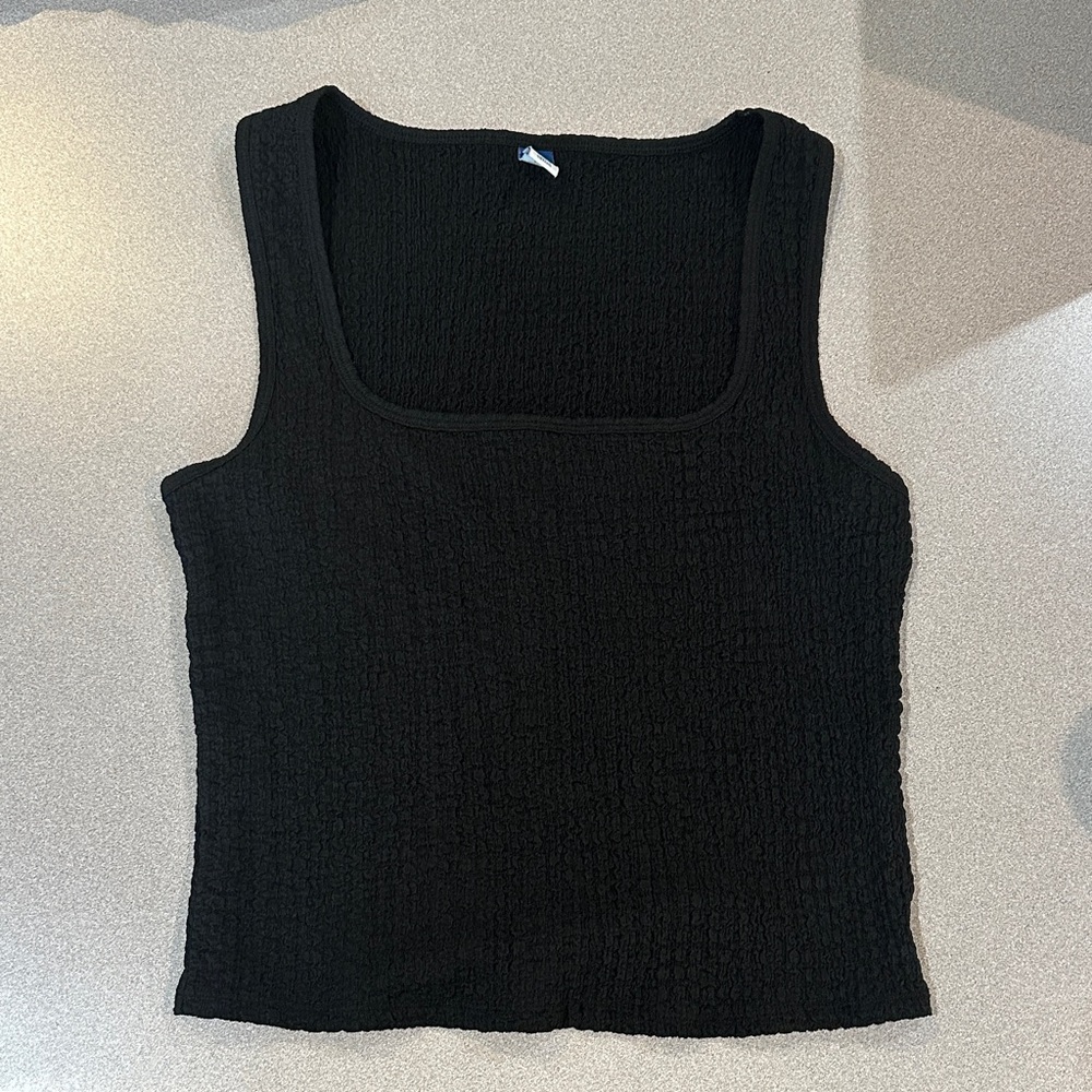 Old Navy Black Textured Tank Top